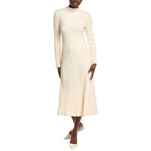 Michael Stars Womens  Lenox Mock Neck Midi Dress, White